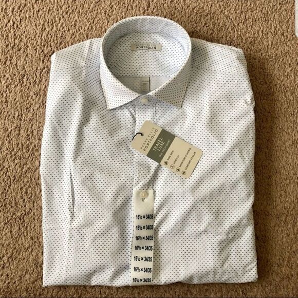 NWT Perry Ellis Portfolio Travel Luxe Dress shirt - Picture 1 of 6